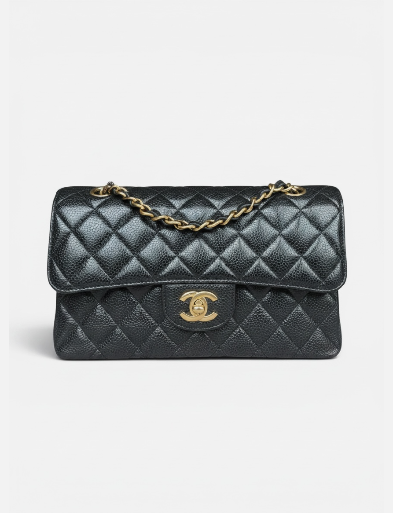 Chanel timeless small caviar black ghw 30 series