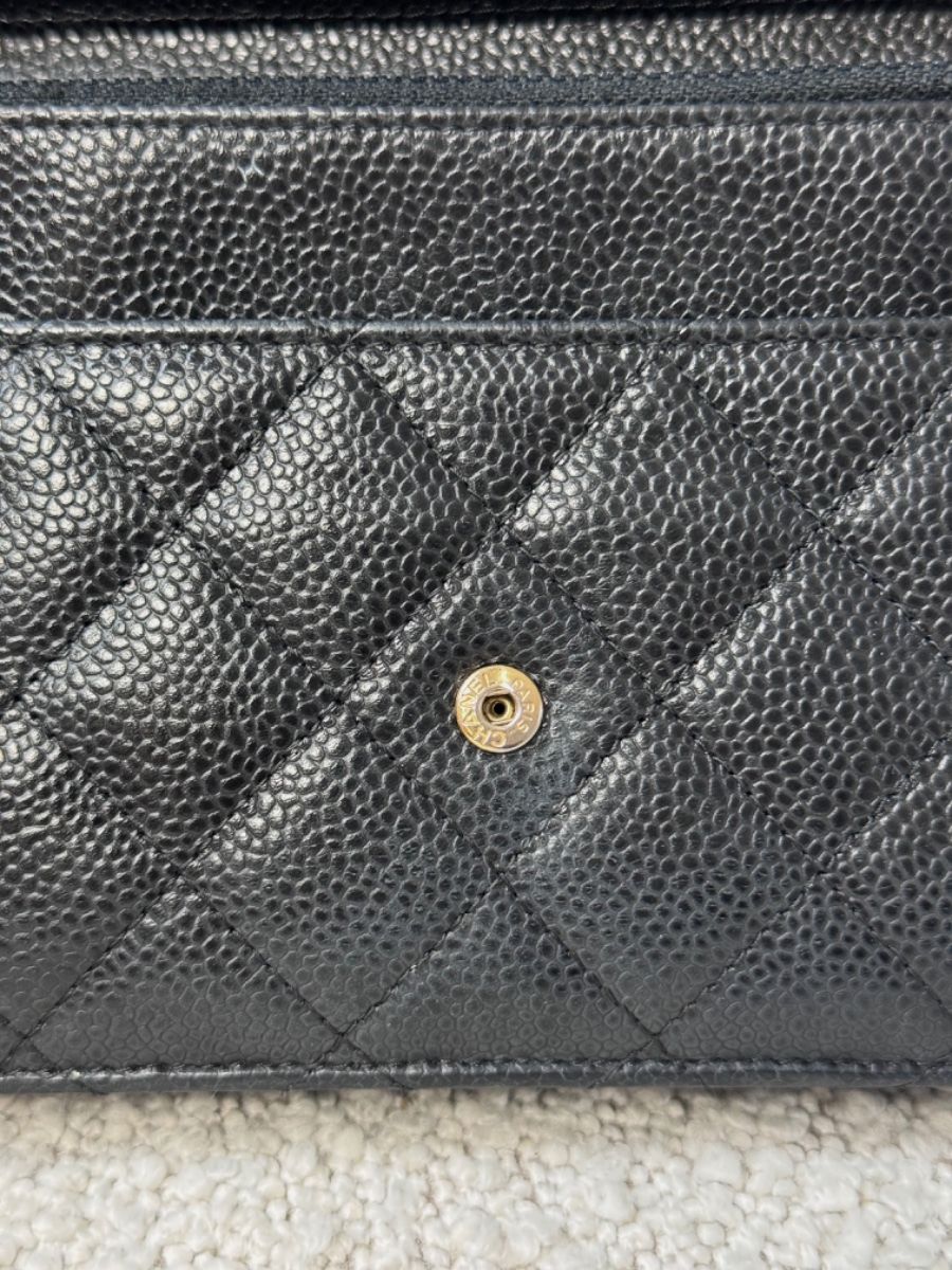 Chanel WOC black caviar
