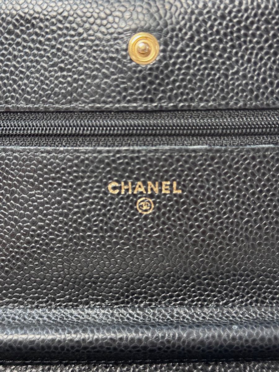 Chanel WOC black caviar
