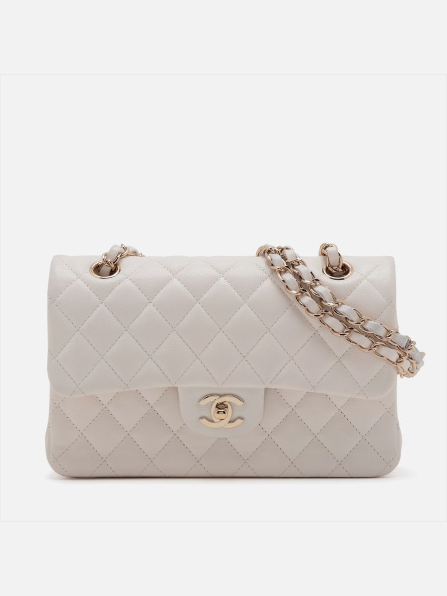 Chanel small 23 caviar white