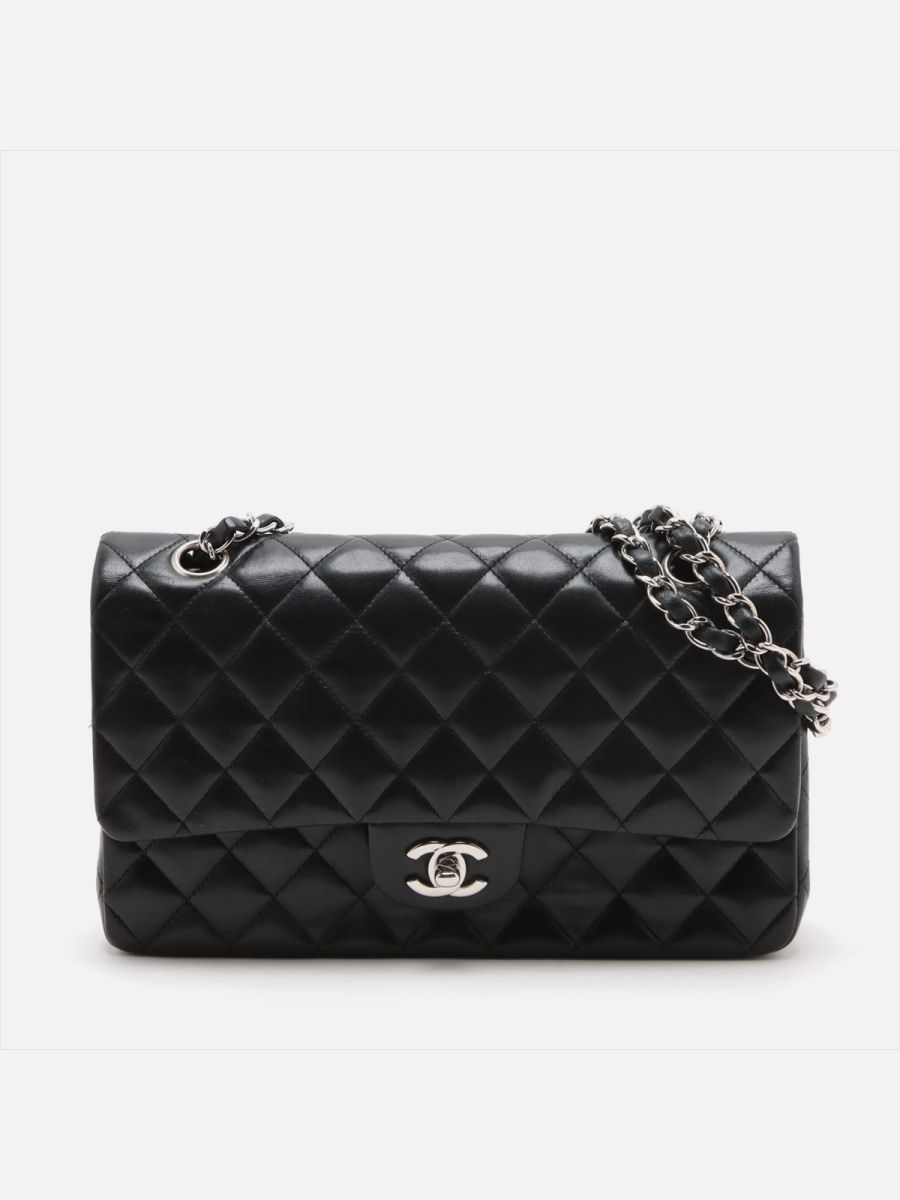 Chanel medium 25 black shw
