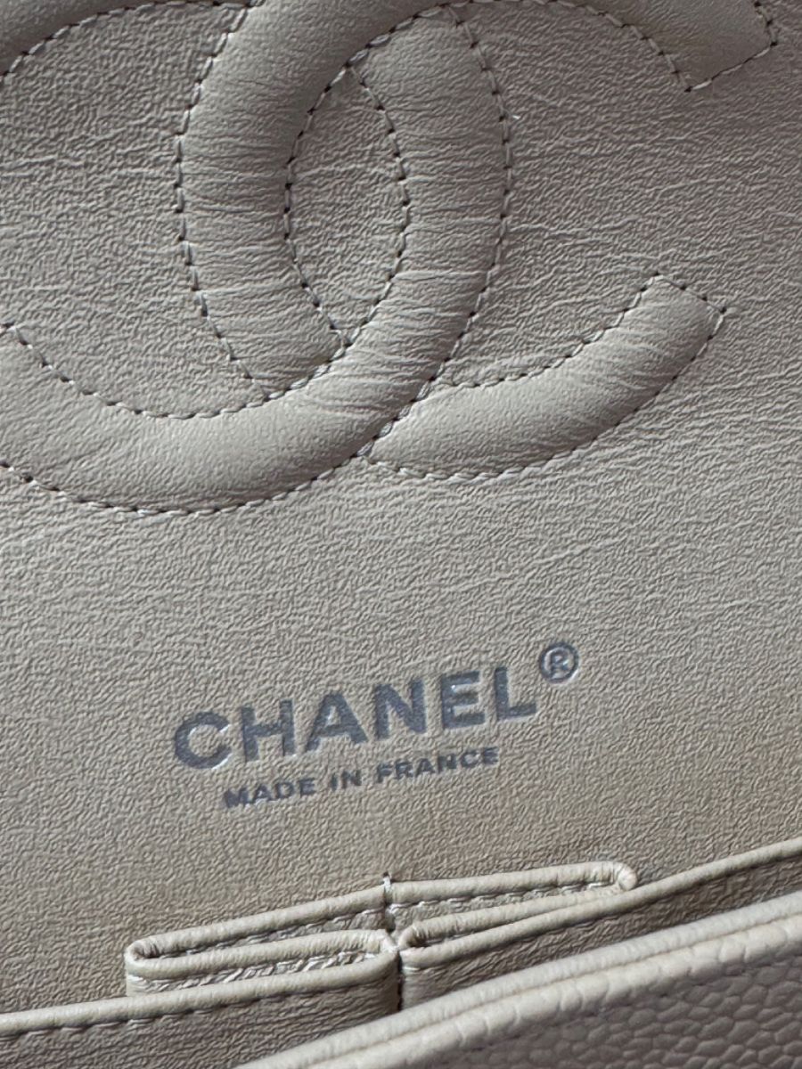 chanel medium caviar light beige