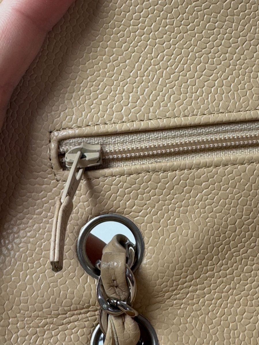 chanel medium caviar light beige