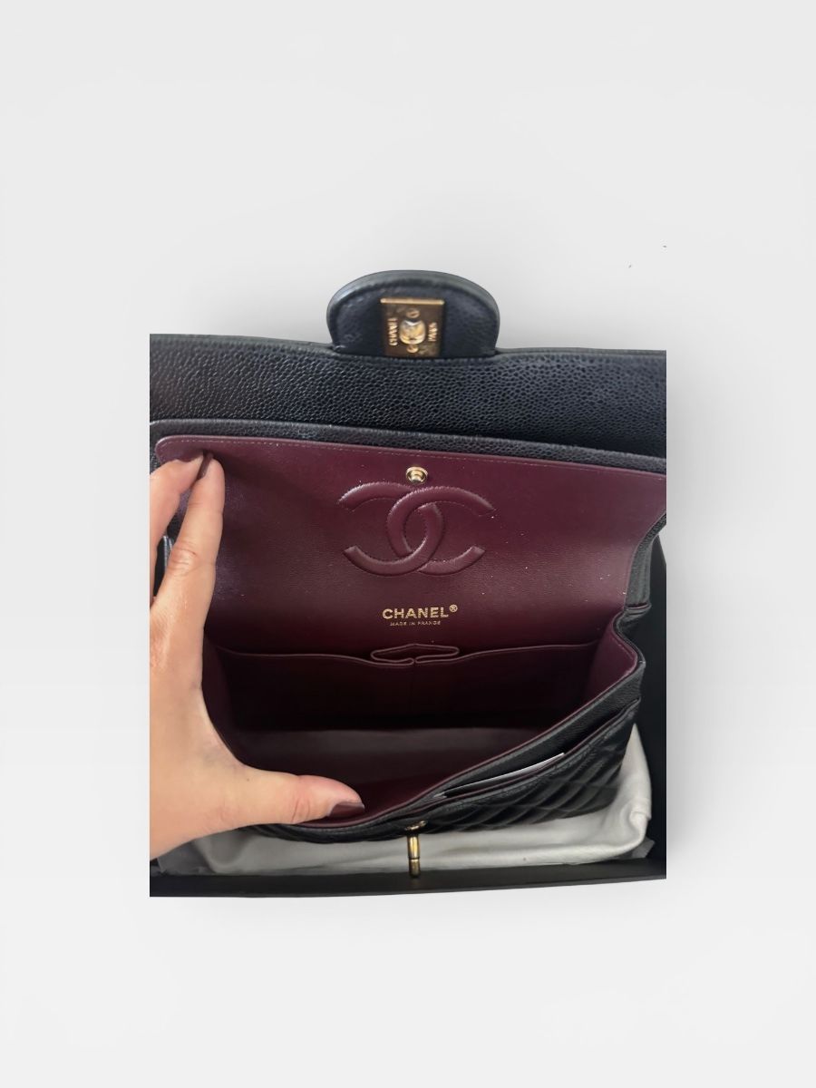 Chanel medium caviar black ghw 30 series 2020 full set