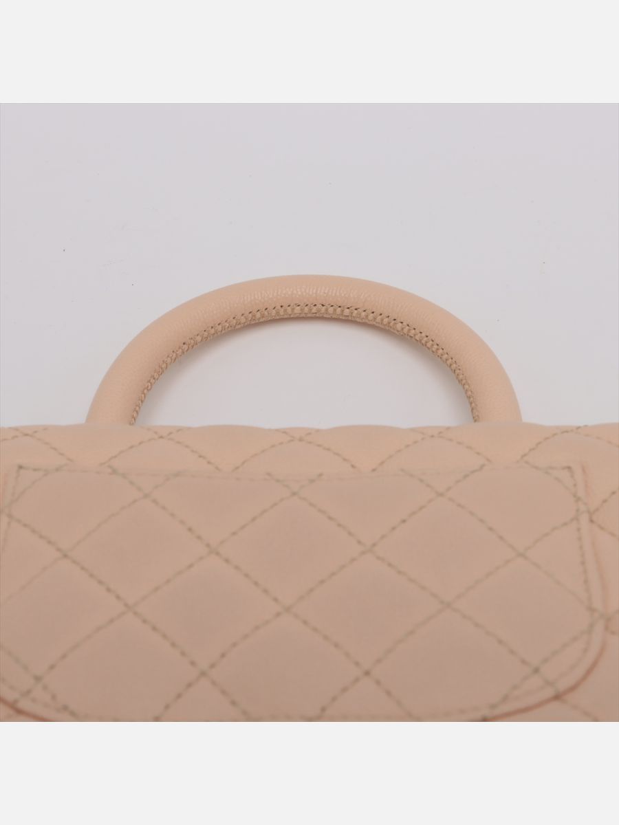 Chanel small top handle beige Caviar GHW 