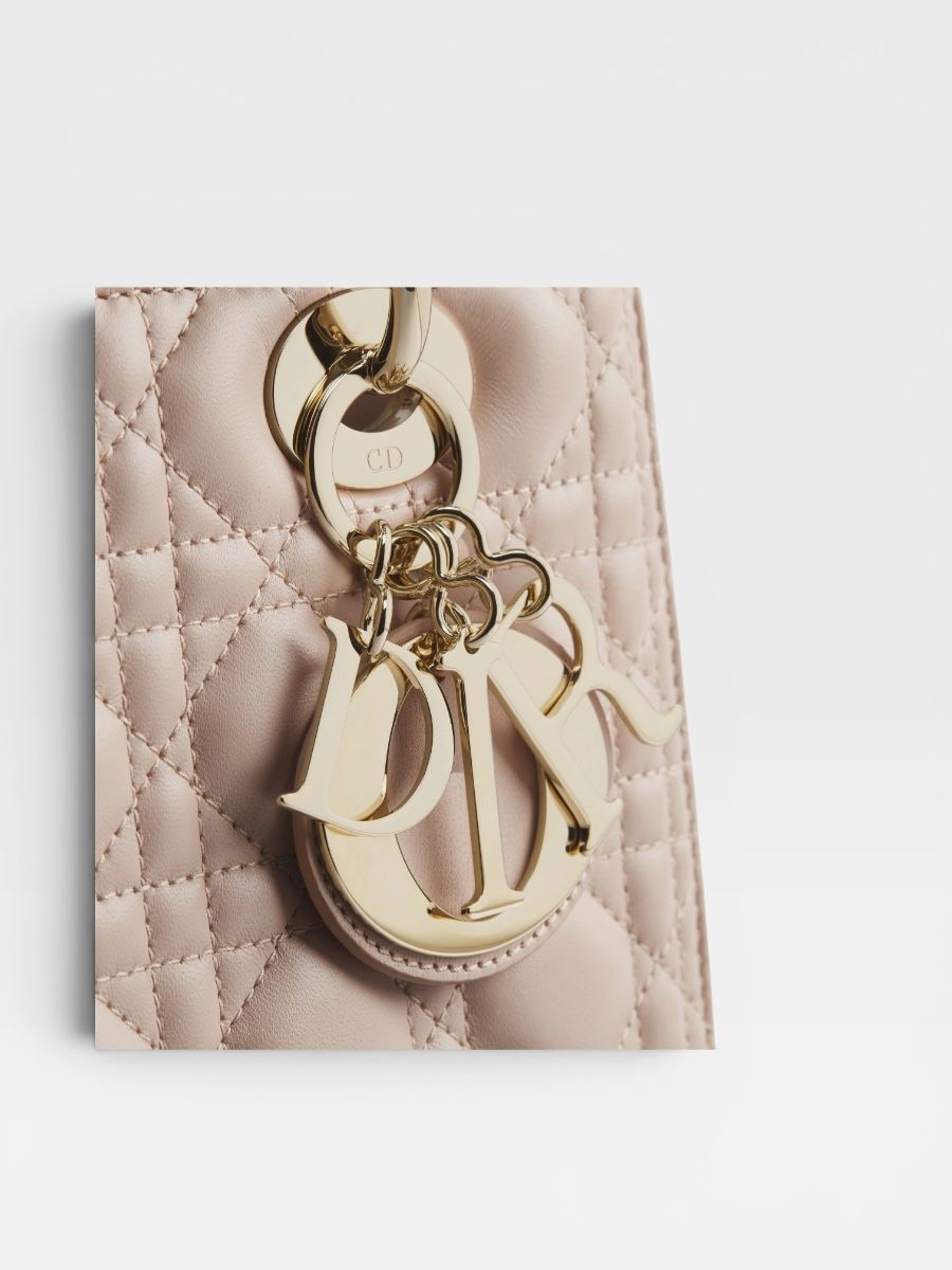 Lady Dior medium light beige ghw 