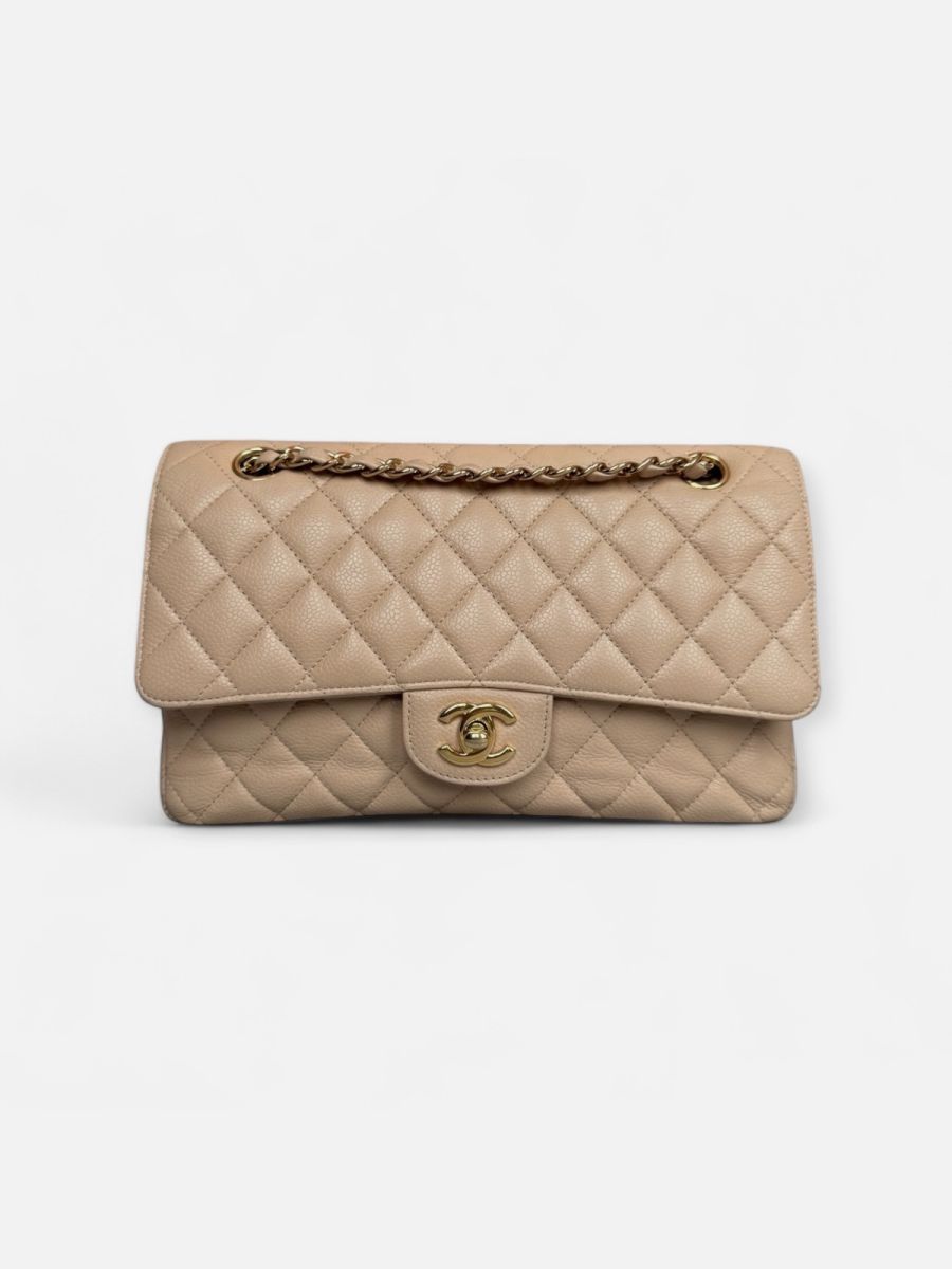 chanel medium caviar beige