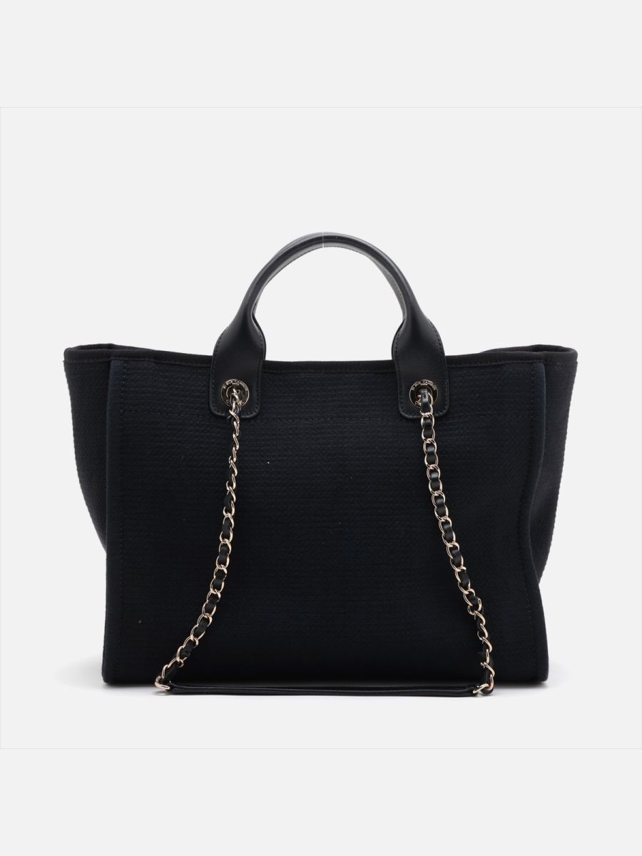 Chanel Deauville MM black ghw
