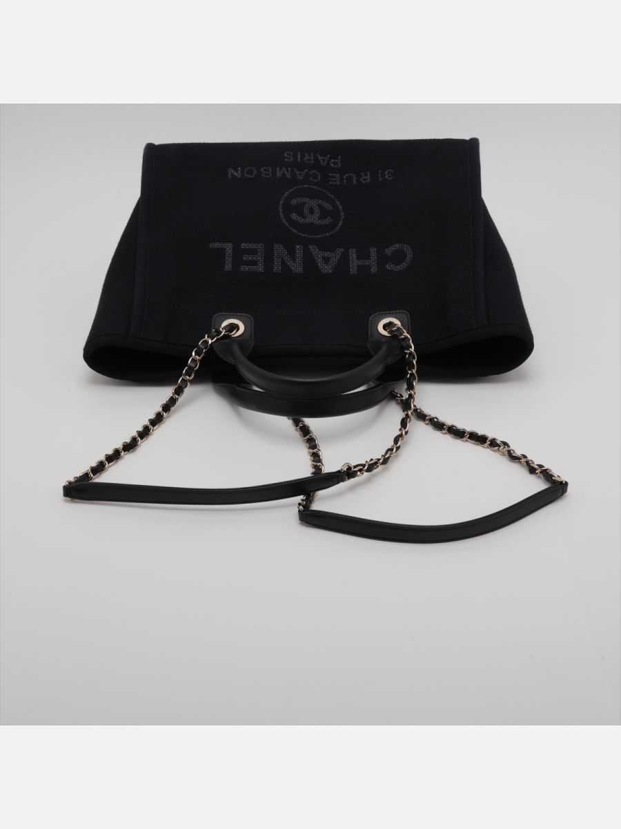 Chanel Deauville MM black ghw