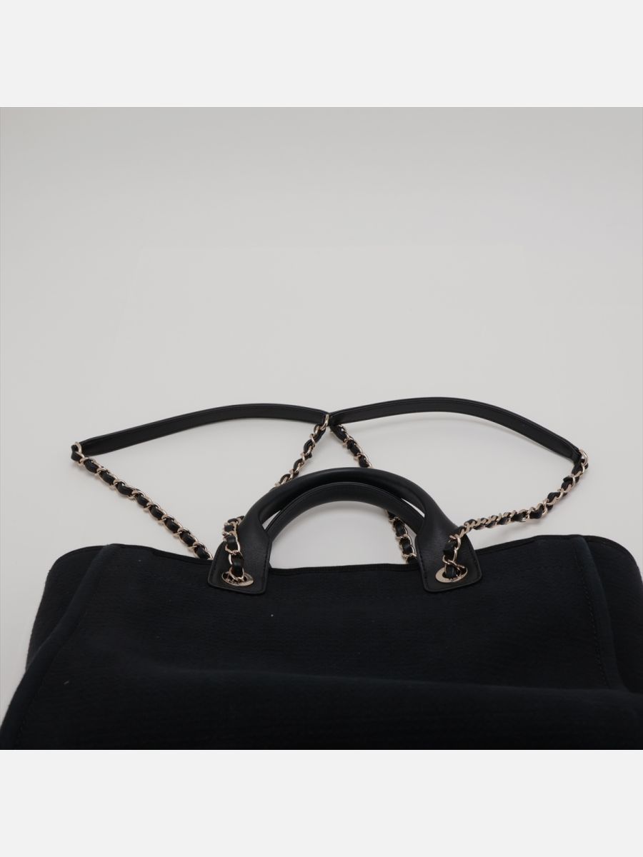 Chanel Deauville MM black ghw