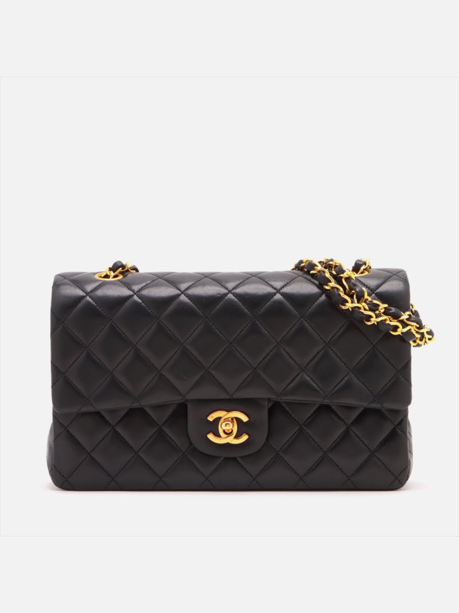 Chanel medium 25 black ghw