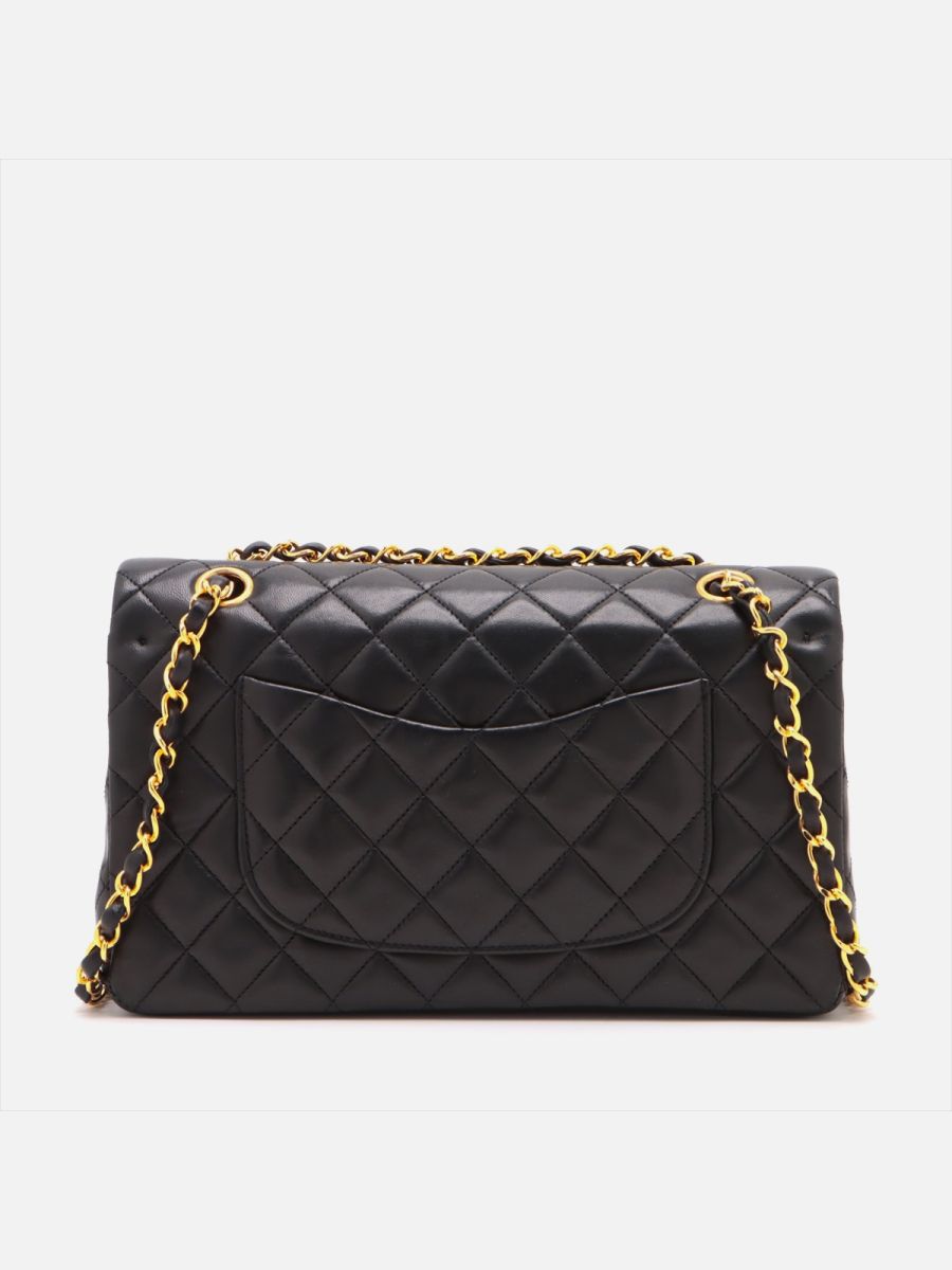 Chanel medium 25 black ghw