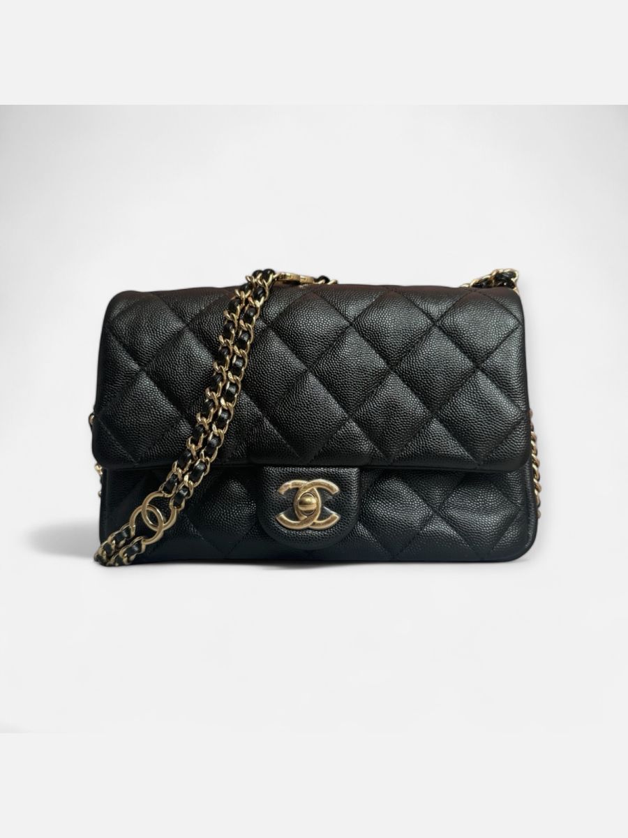 Chanel mini 20 caviar CC chain