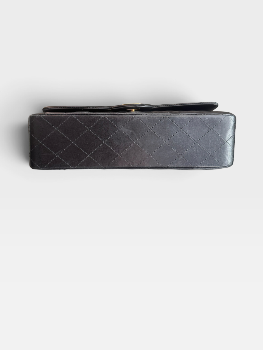Chanel medium lambskin black ghw 16 series 