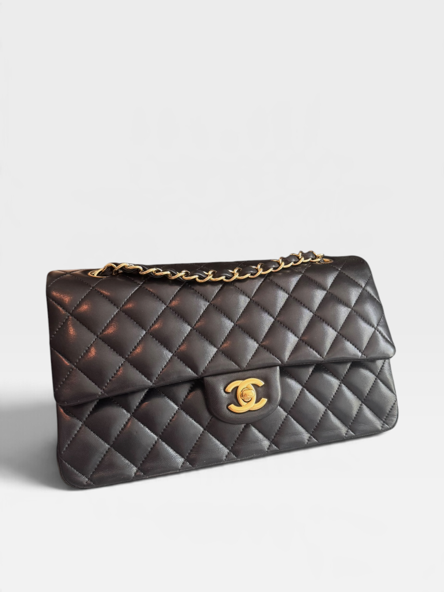 Chanel medium lambskin black GHW 16 series 2015