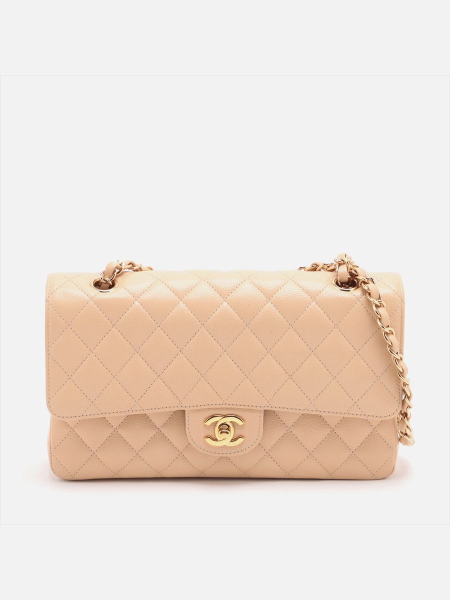 Chanel medium 25 beige ghw