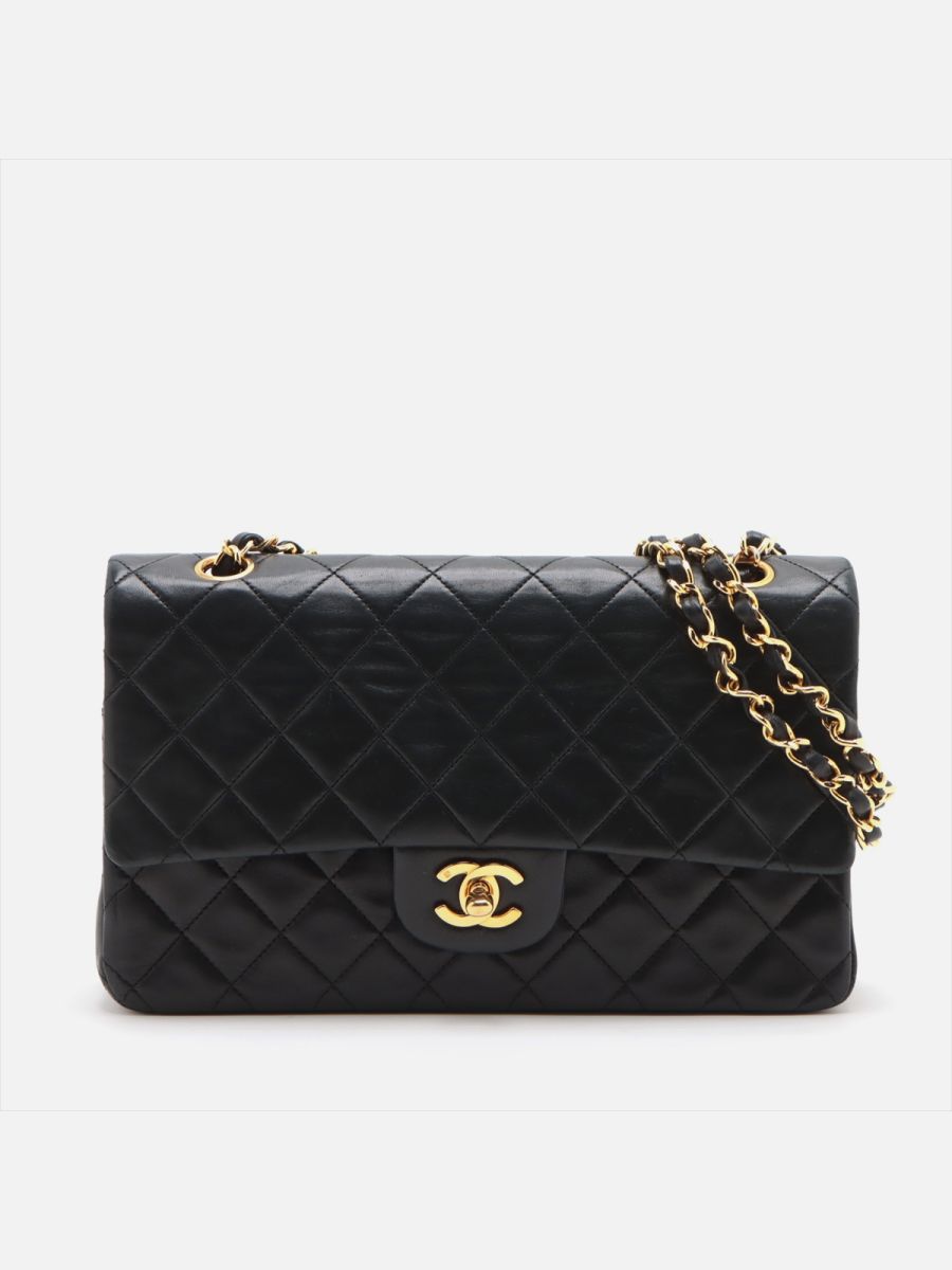 Chanel medium 25 black ghw