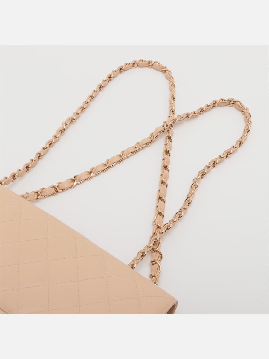 Chanel jumbo caviar beige ghw 