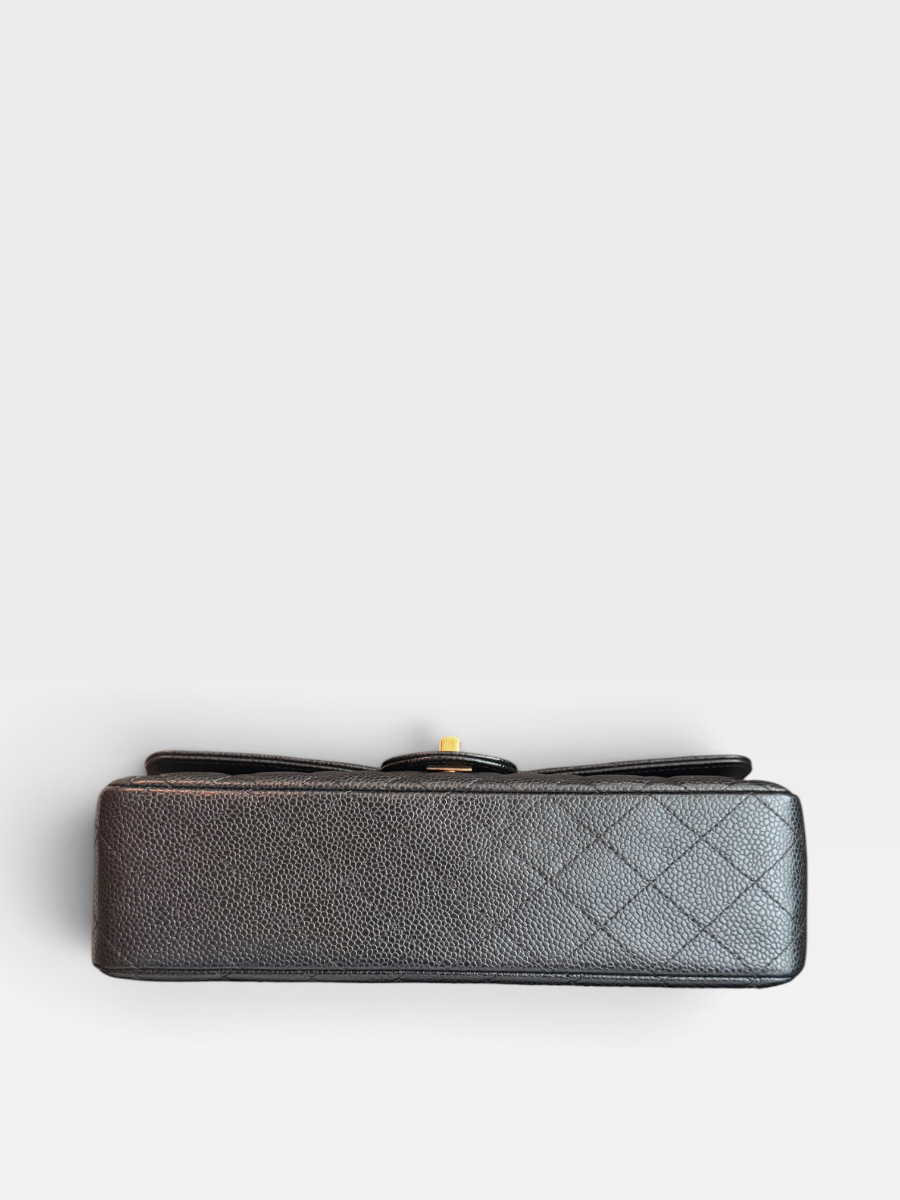 Chanel medium caviar black ghw 28 series full set