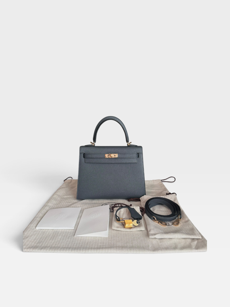 Hermes Kelly 25 Gris Misty W stamp 2025 full set 