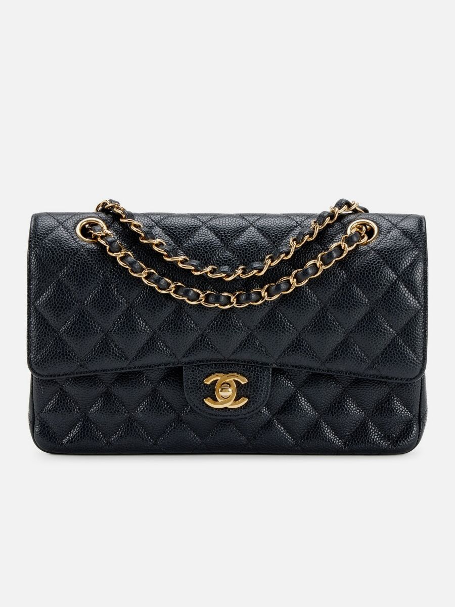 Chanel medium black caviar ghw