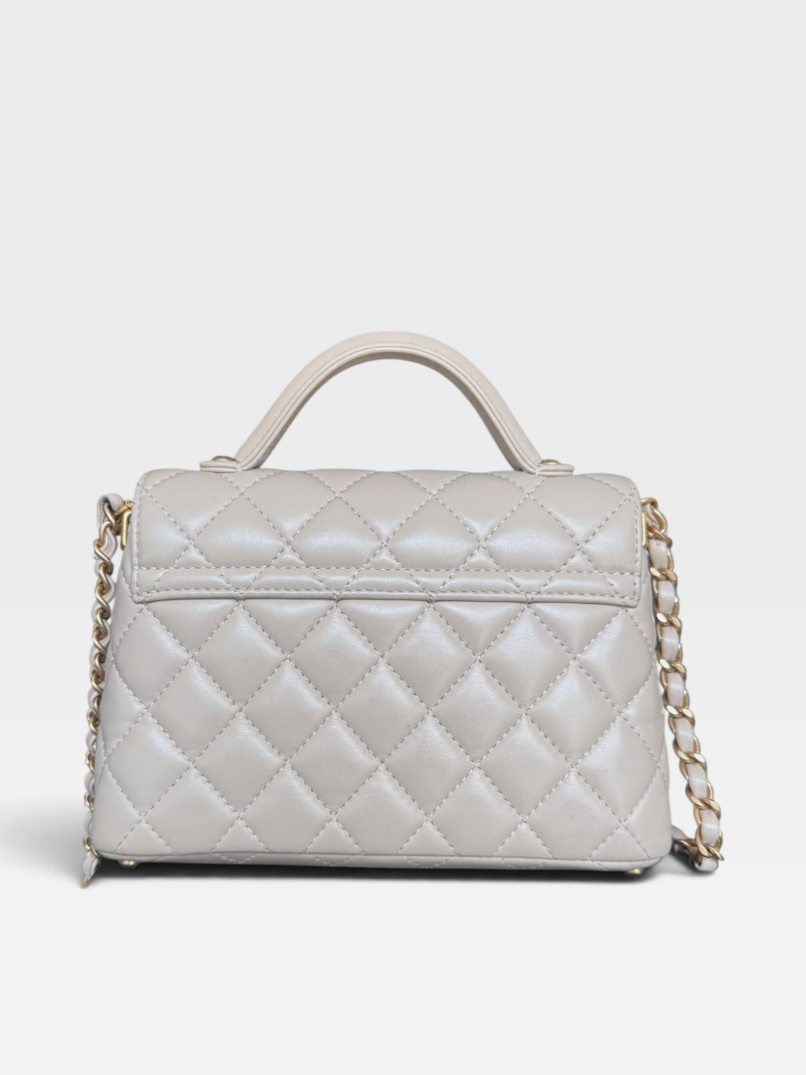Chanel beige top handle 2025 full set 