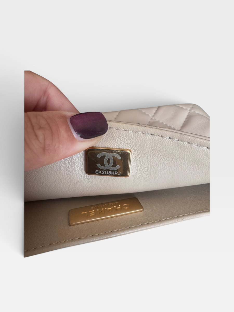Chanel beige top handle 2025 full set 