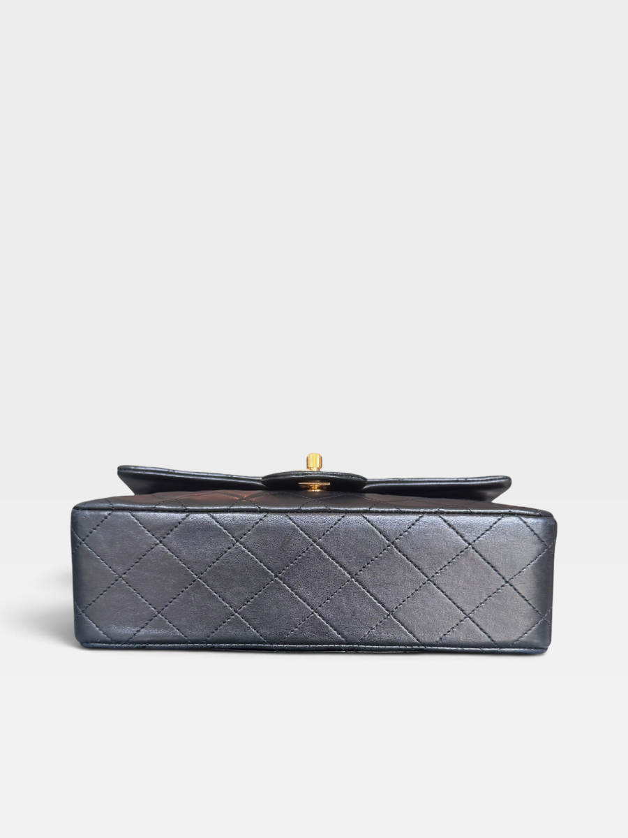 Chanel small vintage black lambskin ghw 3 series full set