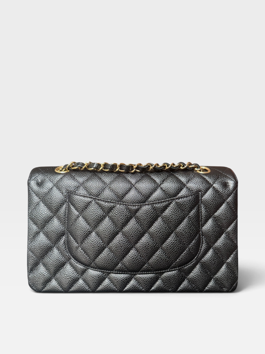 Chanel black medium caviar ghw 25 series 2018