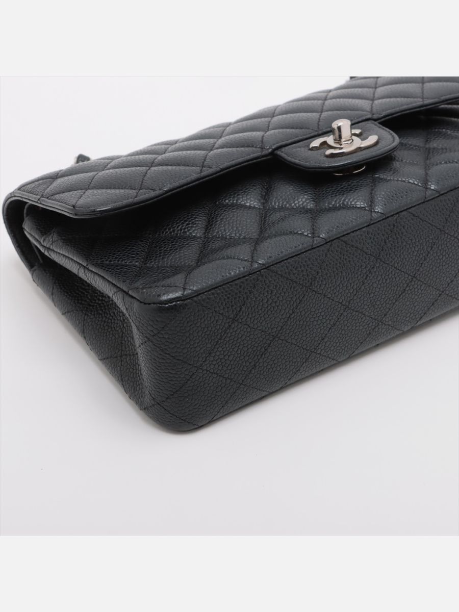 Chanel medium timeless caviar black shw
