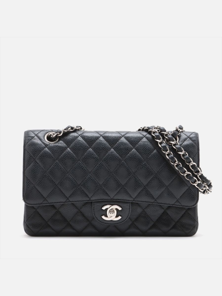 Chanel medium timeless caviar black shw