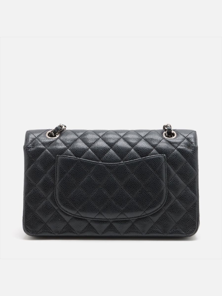 Chanel medium timeless caviar black shw