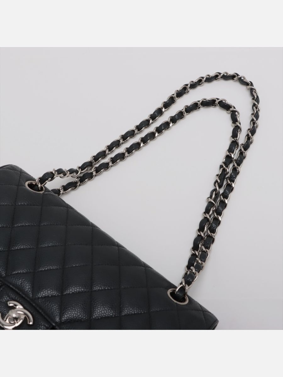 Chanel medium timeless caviar black shw