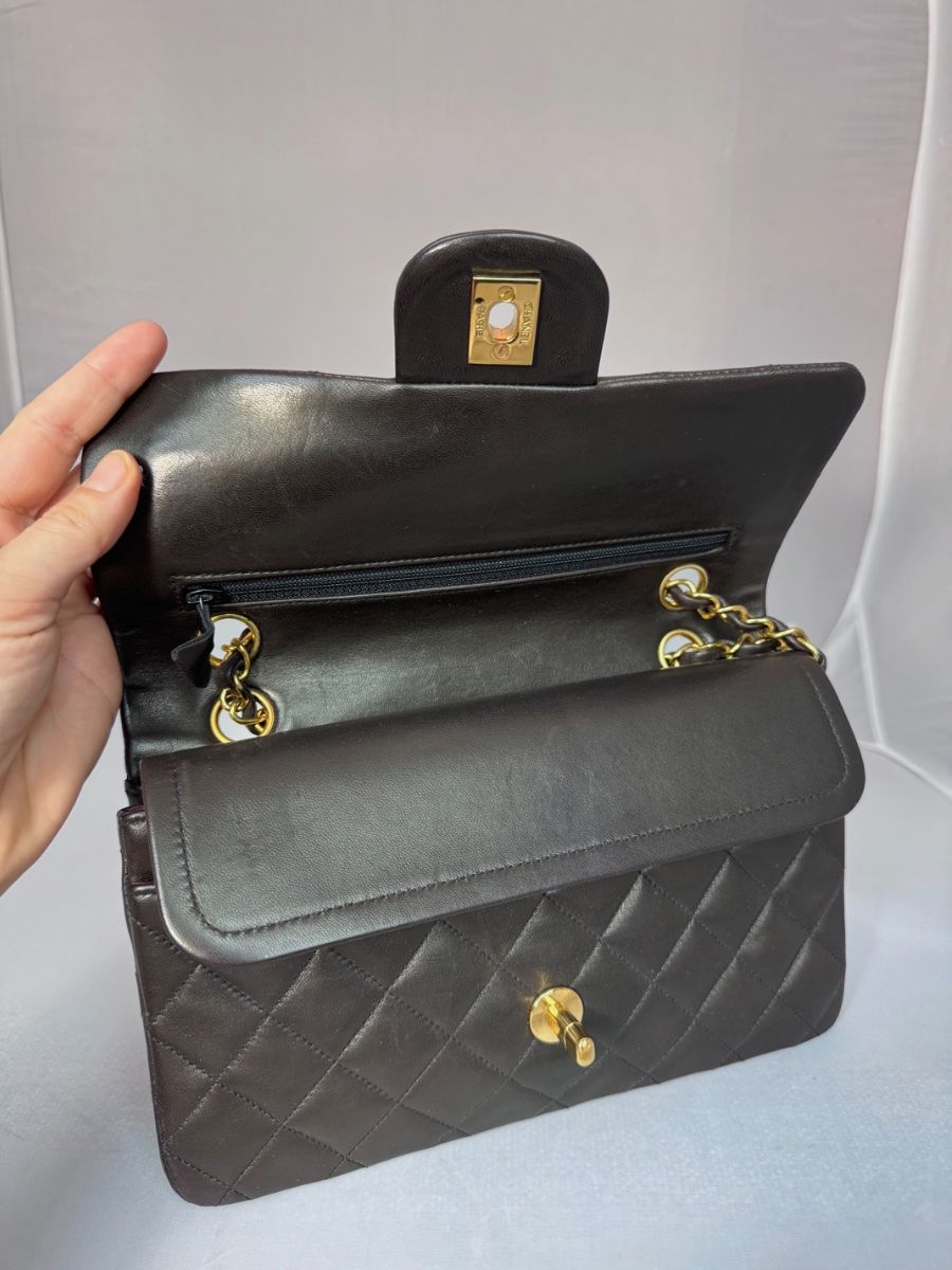 Chanel small black lambskin ghw