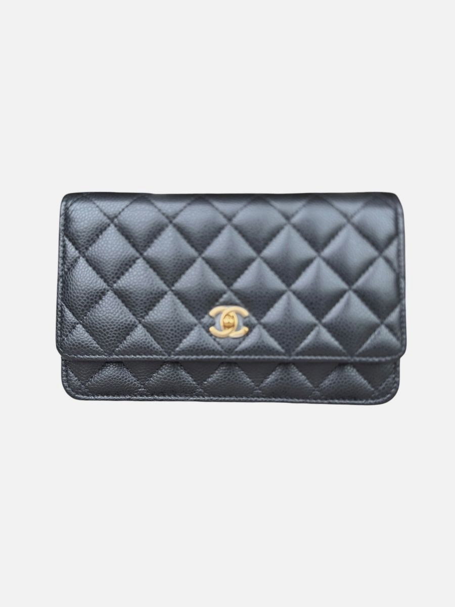 Chanel new turnlock black woc ghw 