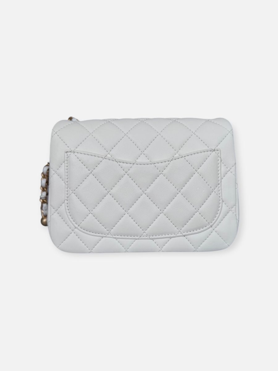 Chanel square white snowball