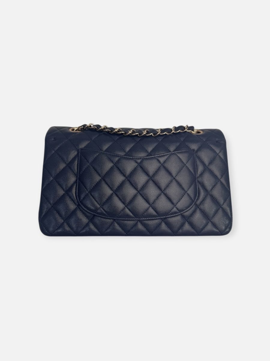 Chanel medium caviar dark blue ghw