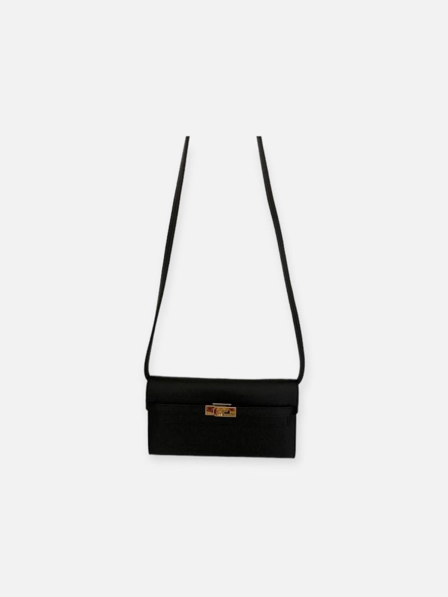Hermes Kelly wallet Black Epsom