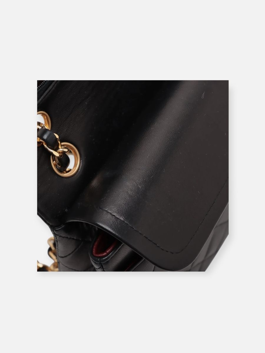 Chanel small 23 timeless double flap bag black ghw