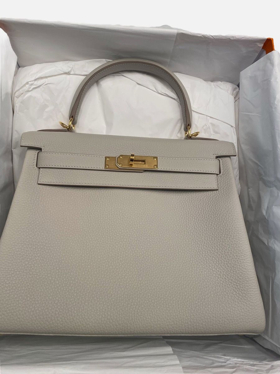 Hermes Kelly 28 Pearl Grey