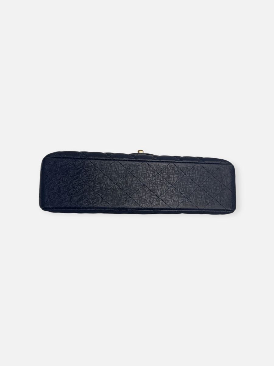 Chanel medium caviar dark blue ghw