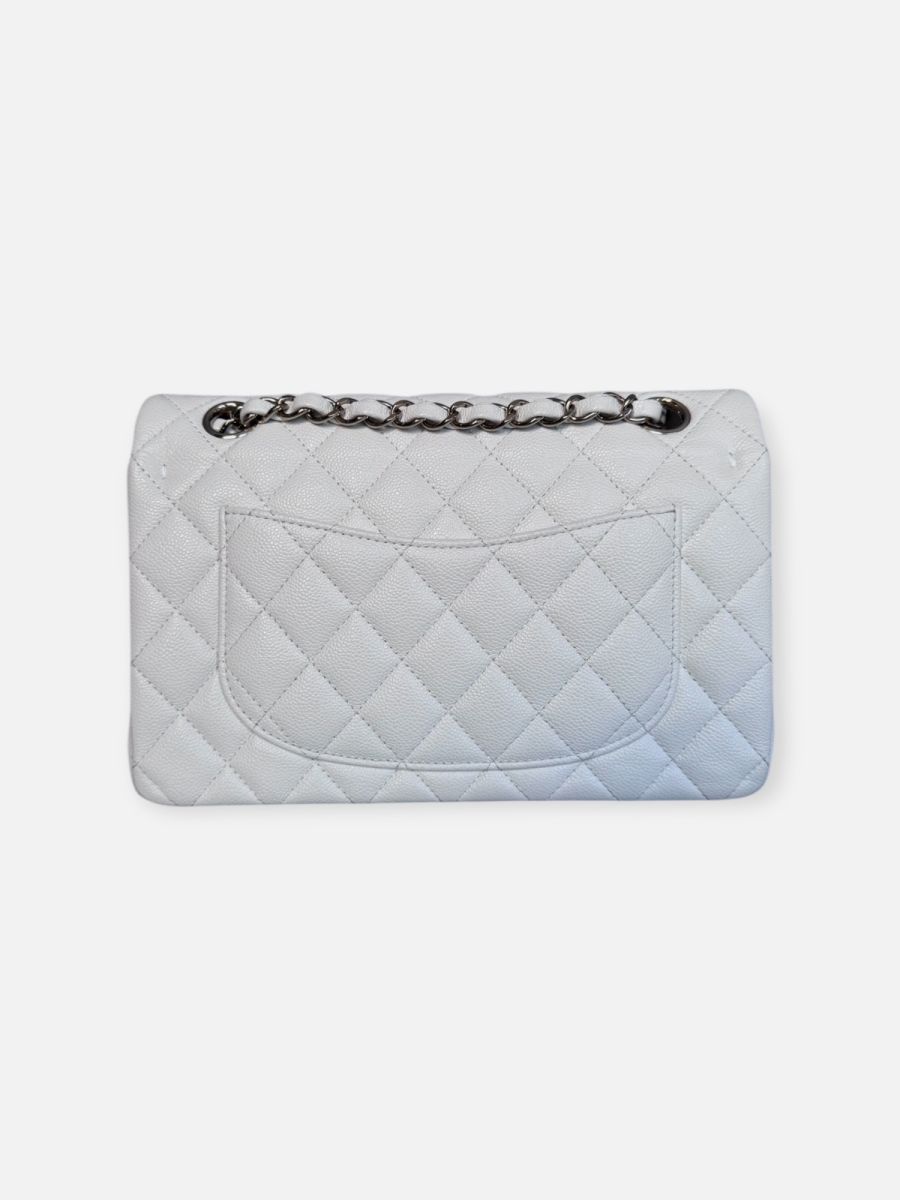 Chanel small caviar timeless double flap white