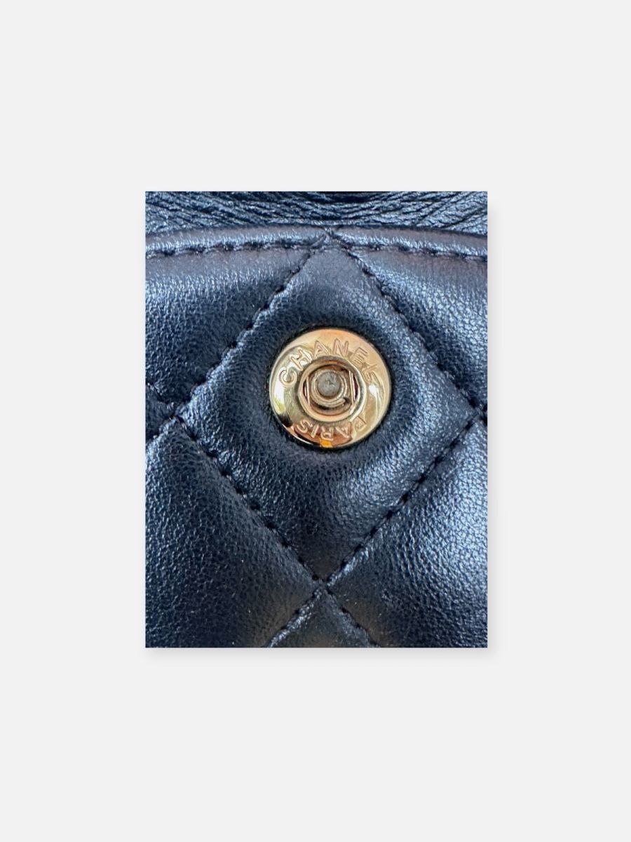 Chanel small black lambskin ghw