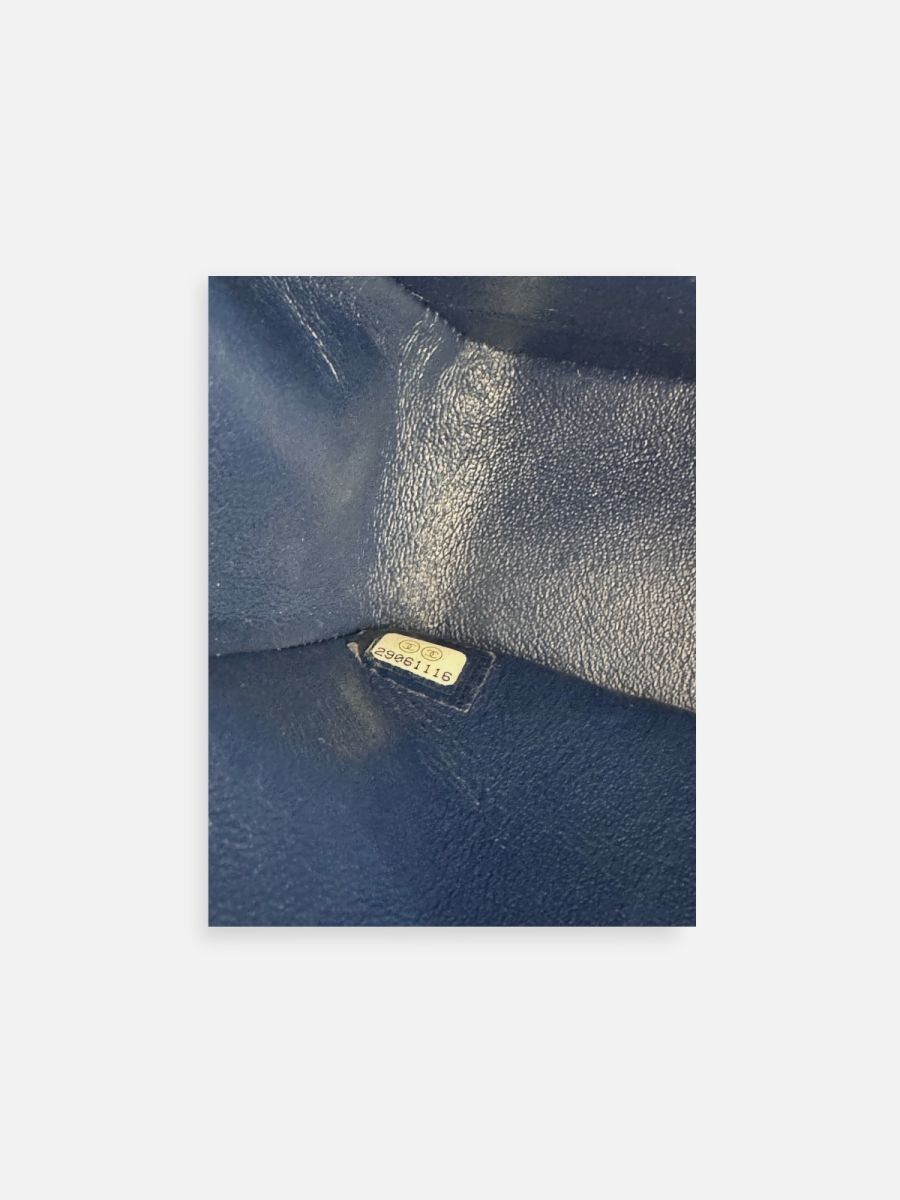 Chanel medium caviar dark blue ghw