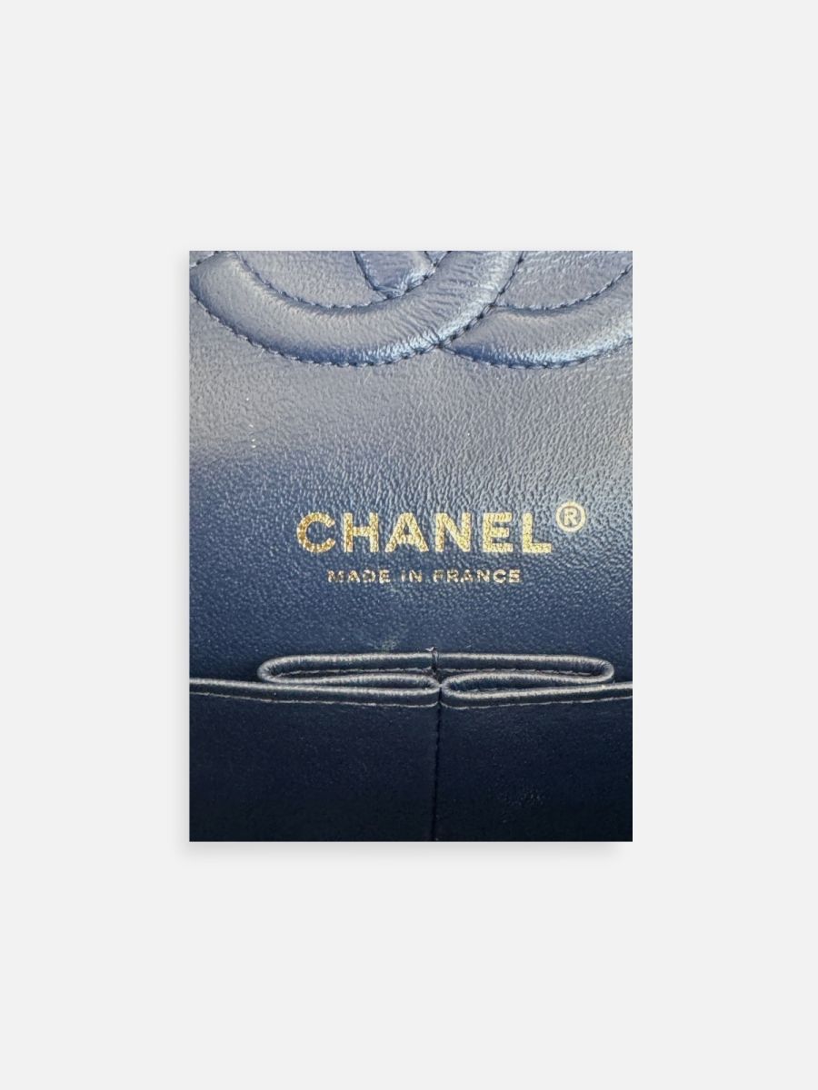 Chanel medium caviar dark blue ghw