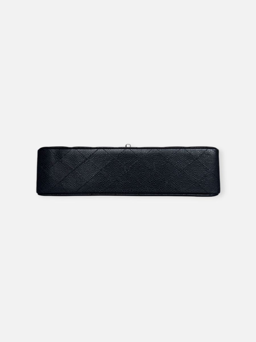 Chanel medium black silver caviar