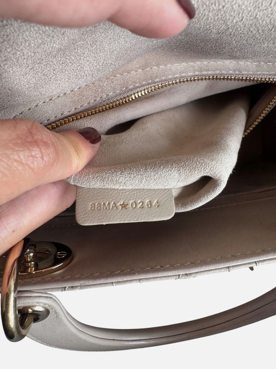 Lady Dior medium light beige ghw 