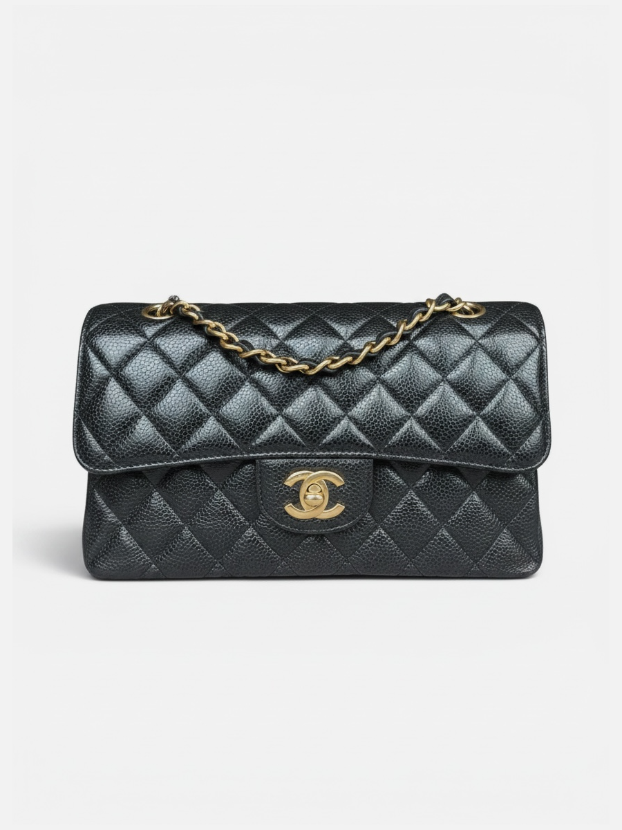Chanel timeless small caviar black ghw 30 series