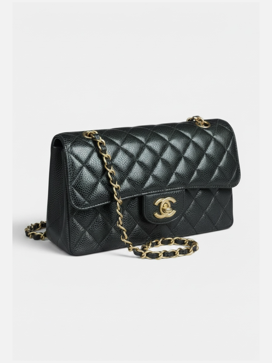 Chanel timeless small caviar black ghw 30 series