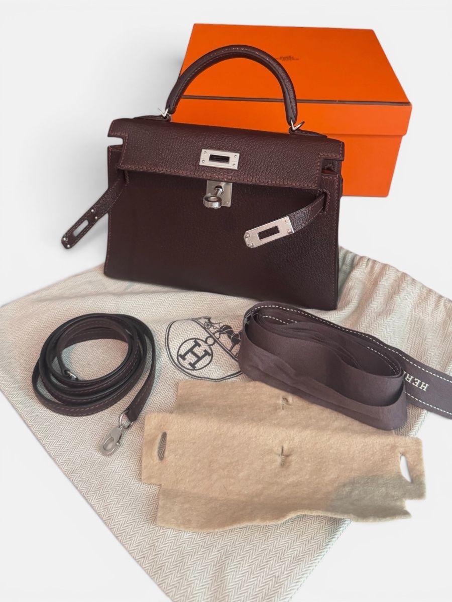 Hermes mini Kelly Havane chevre verso phw Y 2020 